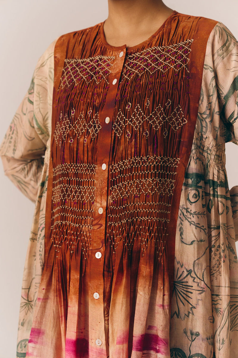 Frida Dress-Sai cotton silk dress by CORD in multi-color for women Worldwide