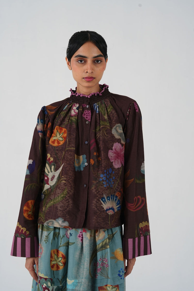 Elsa Top-Floret cotton top and shirts by CORD in multi-color for women Worldwide