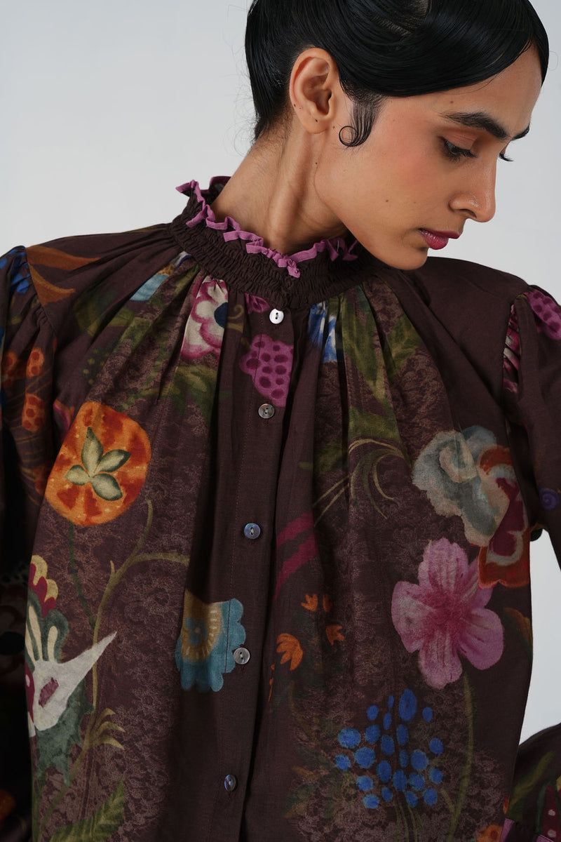 Elsa Top-Floret cotton top and shirts by CORD in multi-color for women Worldwide