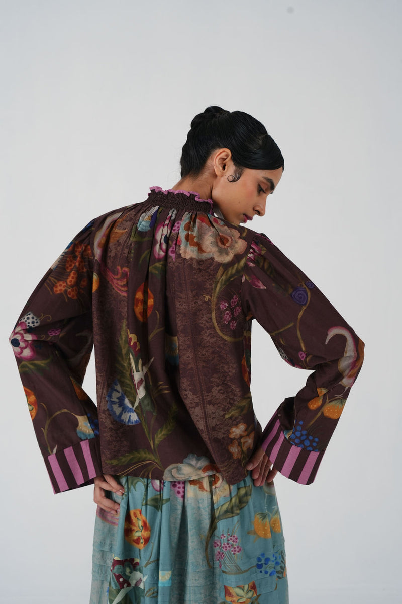 Elsa Top-Floret cotton top and shirts by CORD in multi-color for women Worldwide
