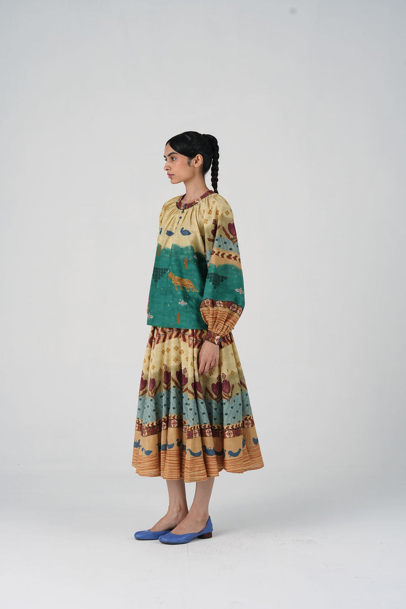 Lido Set-Fresco cotton, cotton silk co-ord set by CORD in multi-color for women Worldwide