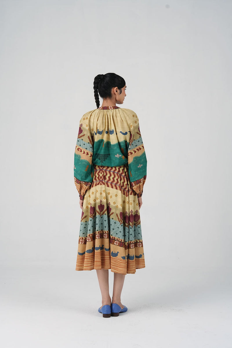 Bias Skirt-Fresco cotton silk skirt by CORD in multi-color for women Worldwide