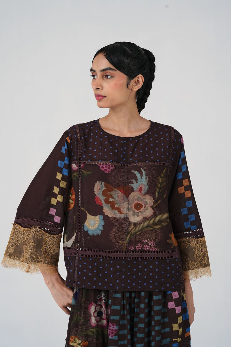 Quad Top-Floret cotton top and shirts by CORD in multi-color for women Worldwide