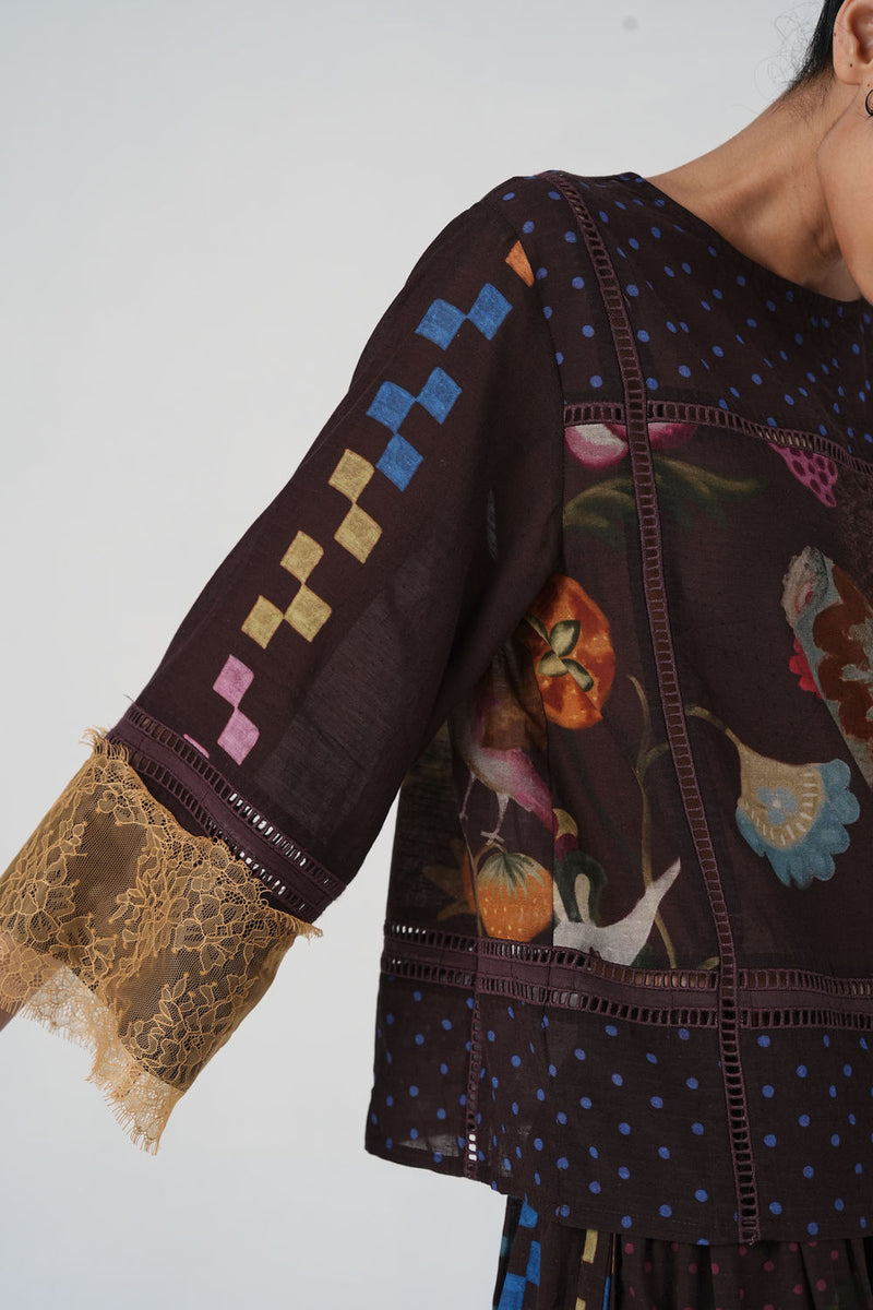 Quad Top-Floret cotton top and shirts by CORD in multi-color for women Worldwide