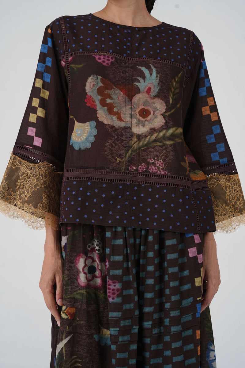 Quad Top-Floret cotton top and shirts by CORD in multi-color for women Worldwide