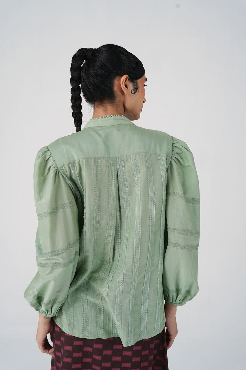 Anna Top-Mint cotton silk top and shirts by CORD in multi-color for women Worldwide