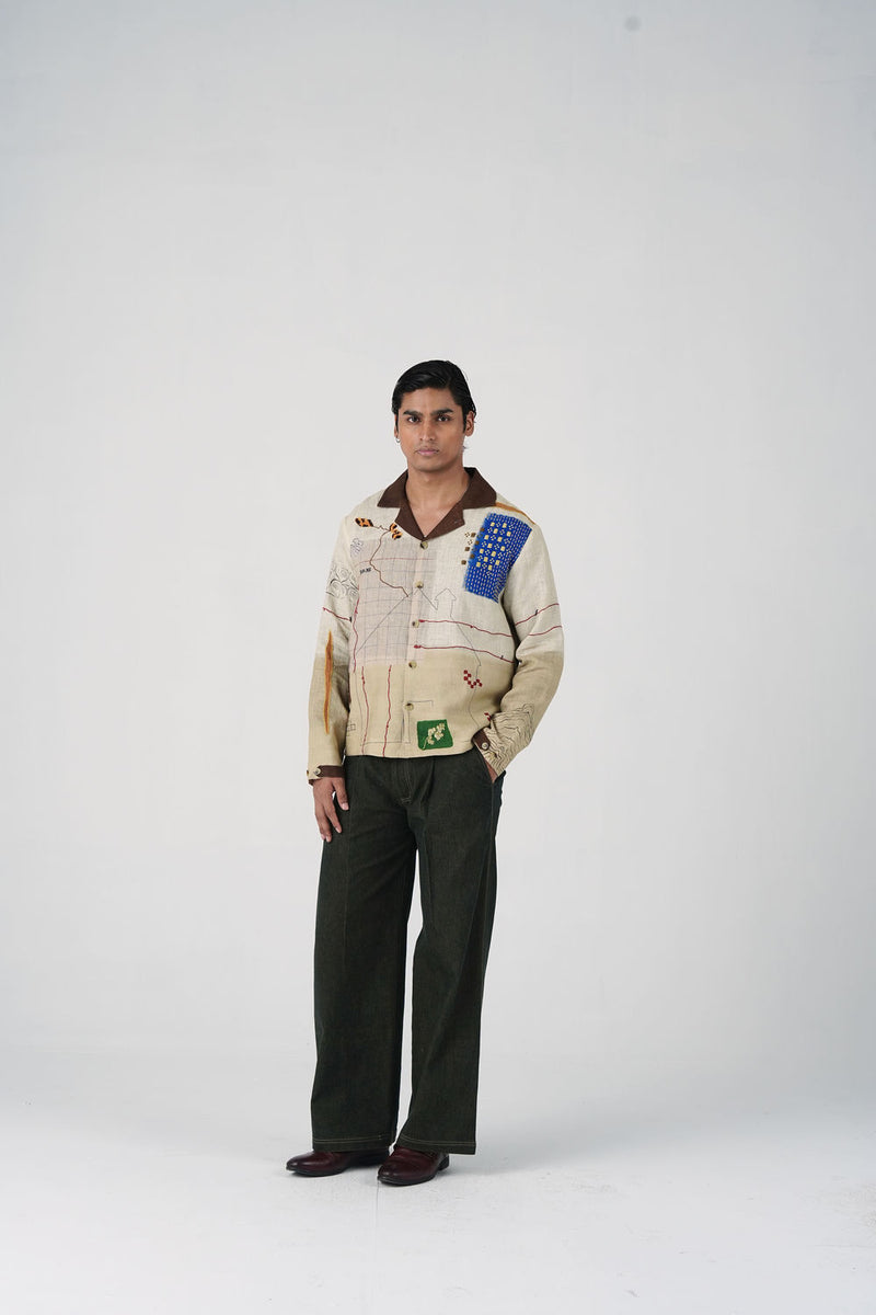 Archive Set-Mood Board linen co-ord set by CORD MEN in multi-color for men Worldwide