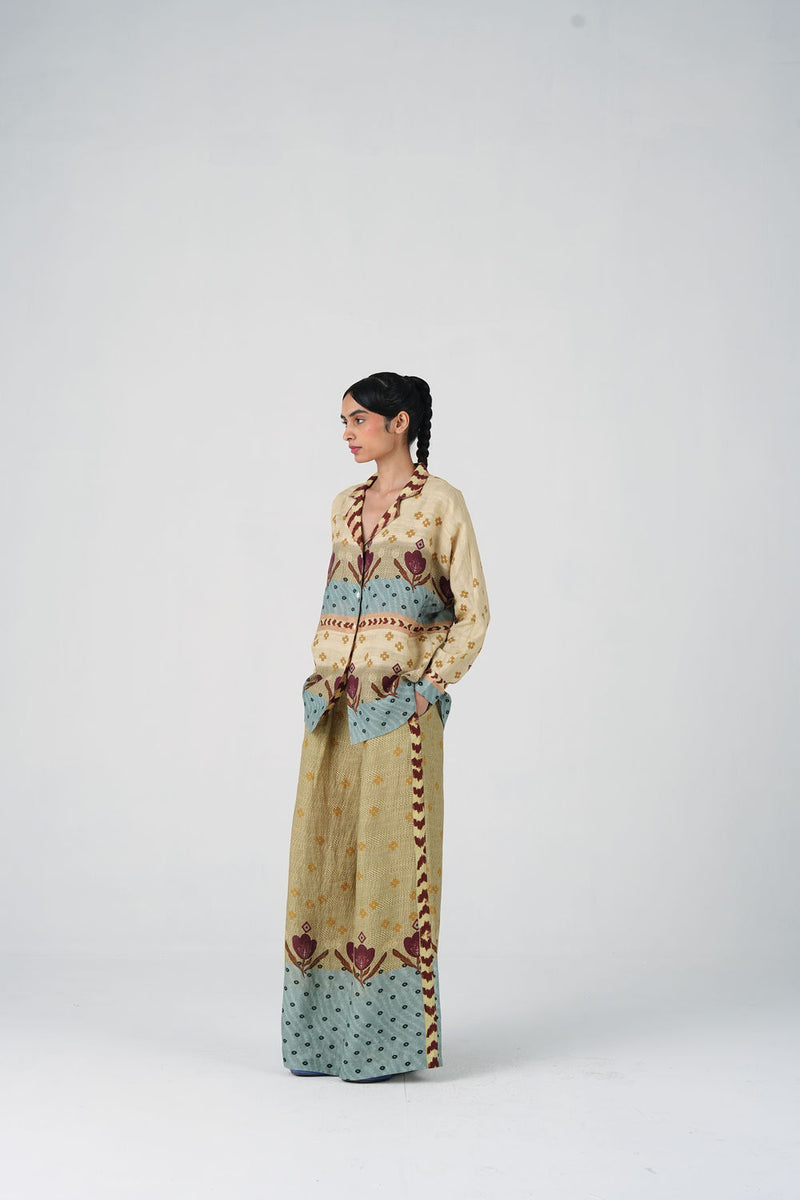 Lounge Set-Fresco linen co-ord set by CORD in multi-color for women Worldwide