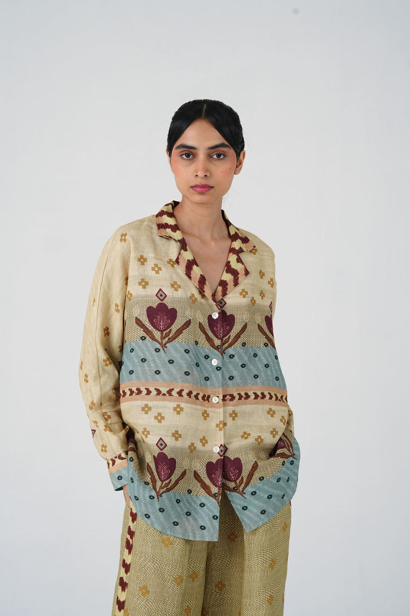 Lounge Shirt-Fresco linen top/shirt by CORD in multi-color for women Worldwide