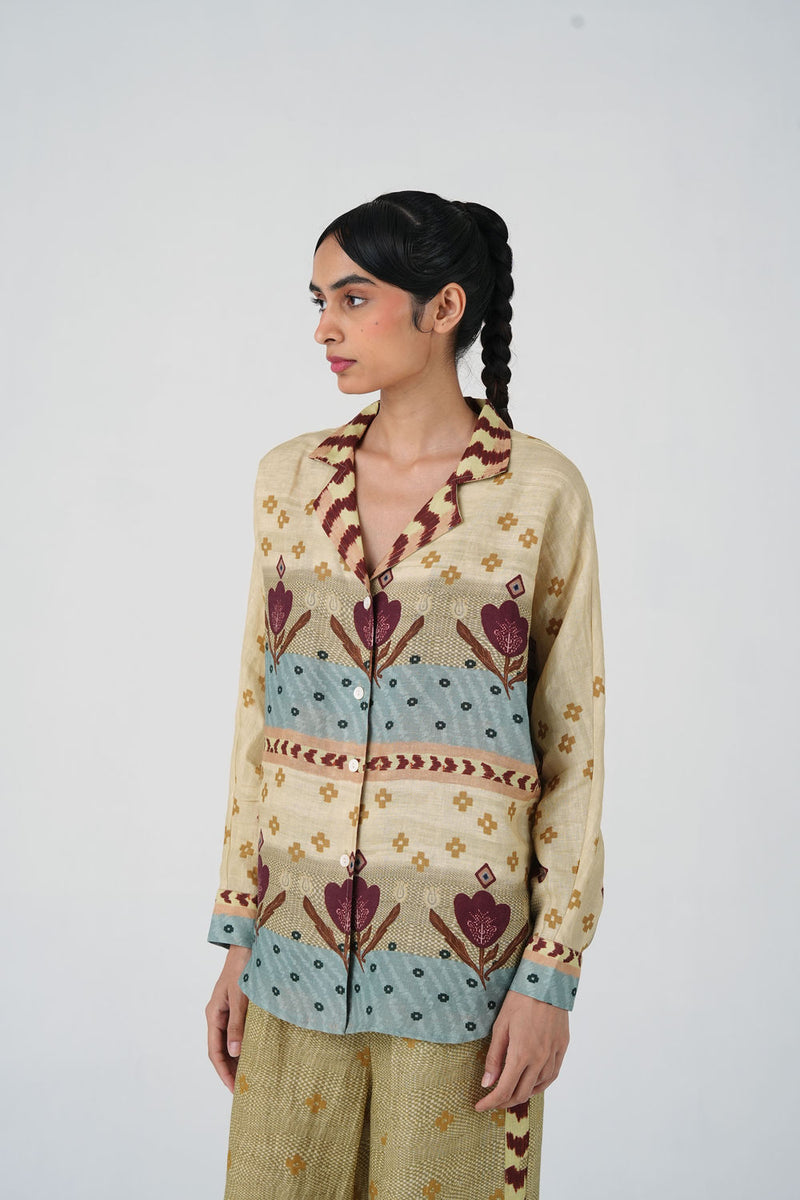 Lounge Shirt-Fresco linen top/shirt by CORD in multi-color for women Worldwide