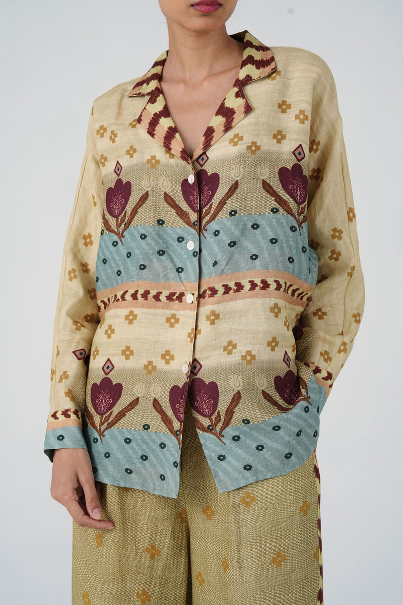 Lounge Shirt-Fresco linen top/shirt by CORD in multi-color for women Worldwide