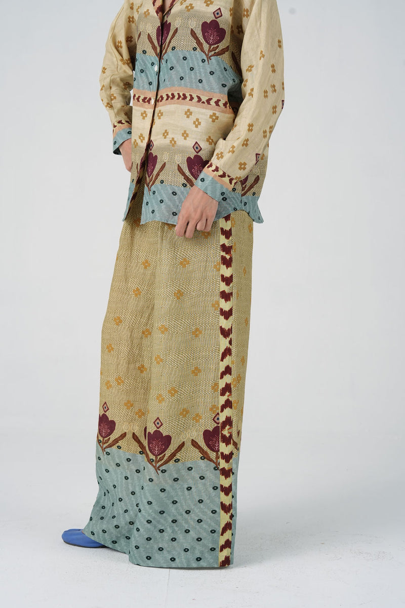 Lounge Set-Fresco linen co-ord set by CORD in multi-color for women Worldwide