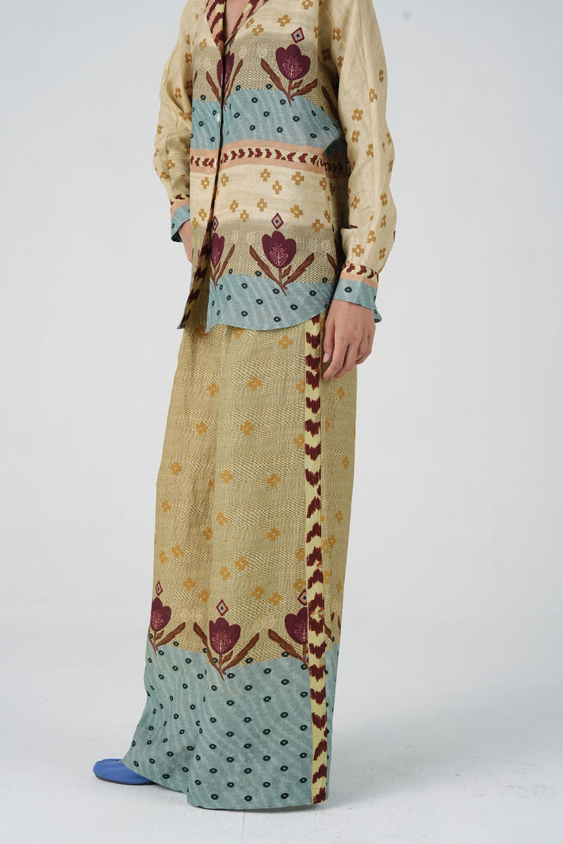 Lounge Pant-Fresco linen pant/trouser by CORD in multi-color for women Worldwide