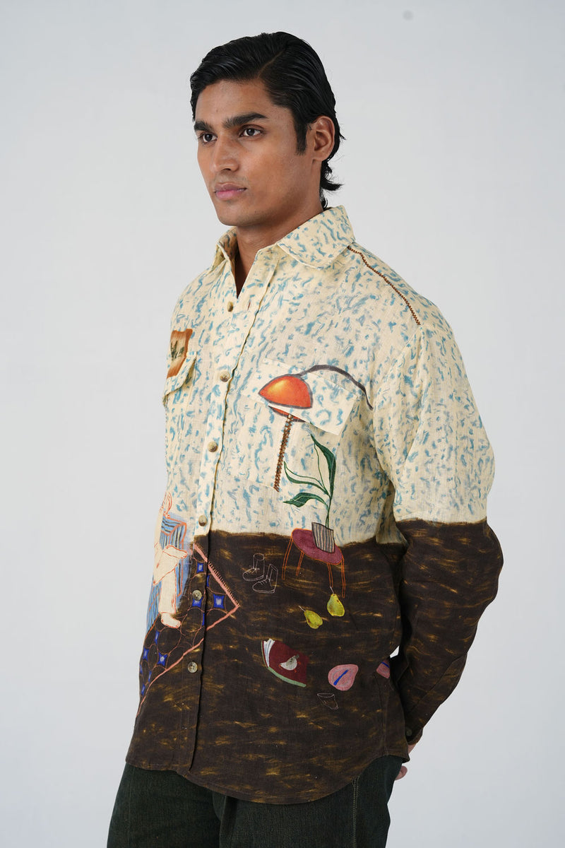 Hop Shirt-Comic Book linen shirt by CORD MEN in multi-color for men Worldwide