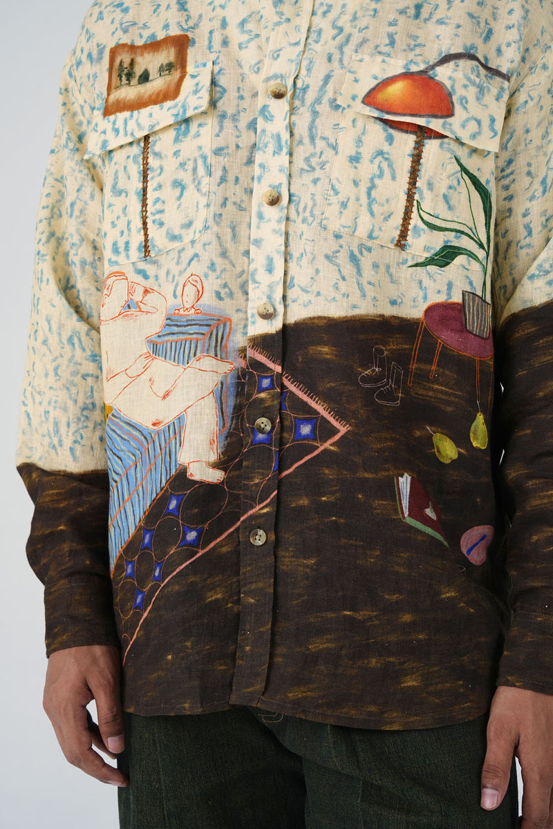 Hop Shirt-Comic Book linen shirt by CORD MEN in multi-color for men Worldwide