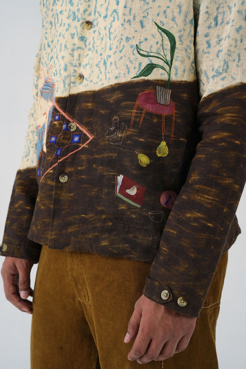 Archive Jacket-Comic Book linen jacket by CORD MEN in multi-color for men Worldwide