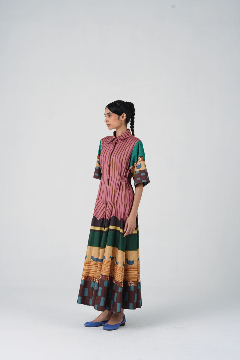 Amrai Dress-Fresco satin dress by CORD in multi-color for women Worldwide