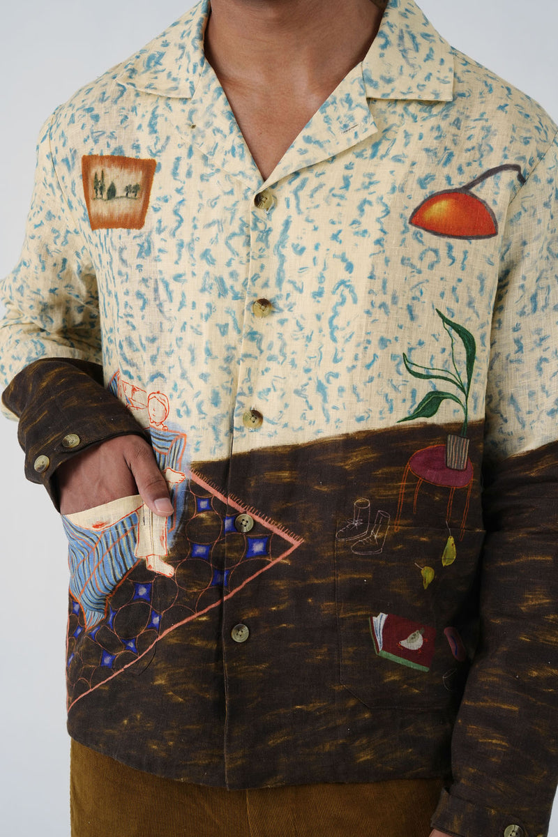 Archive Jacket-Comic Book linen jacket by CORD MEN in multi-color for men Worldwide