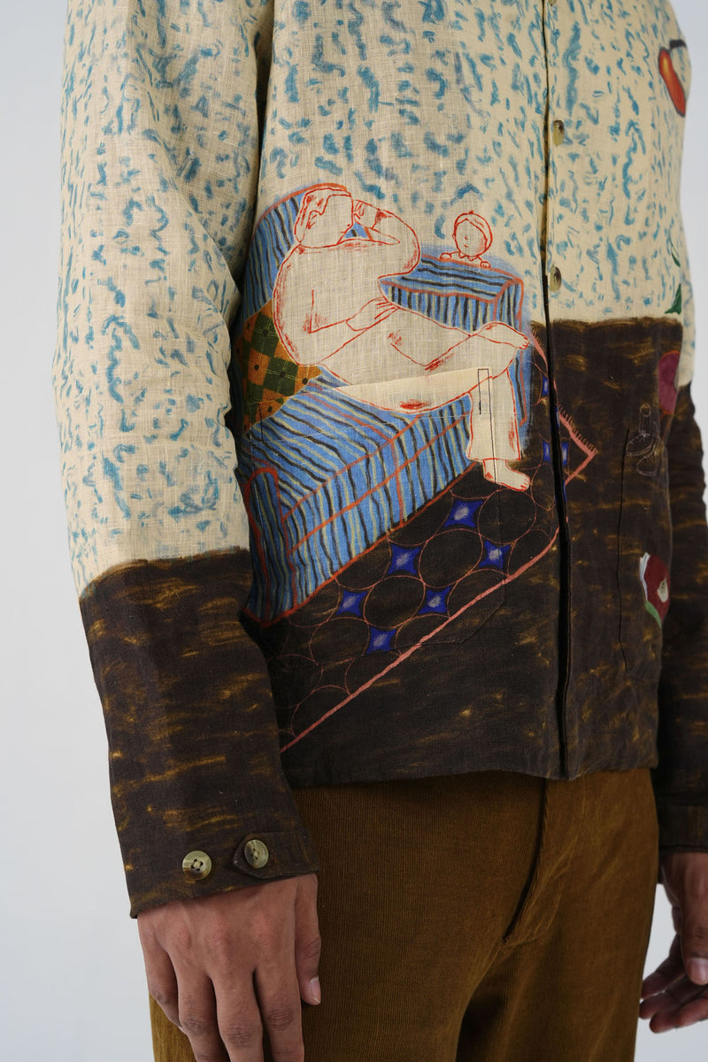 Archive Jacket-Comic Book linen jacket by CORD MEN in multi-color for men Worldwide