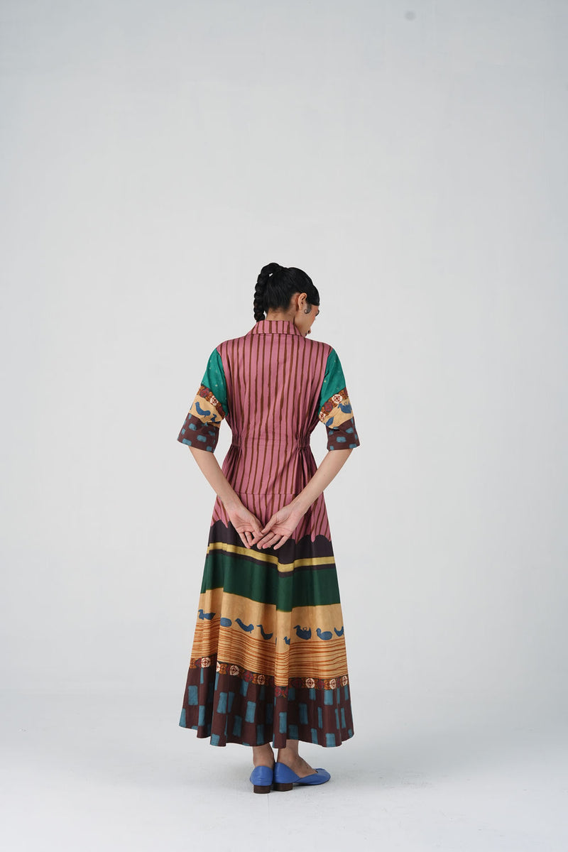Amrai Dress-Fresco satin dress by CORD in multi-color for women Worldwide