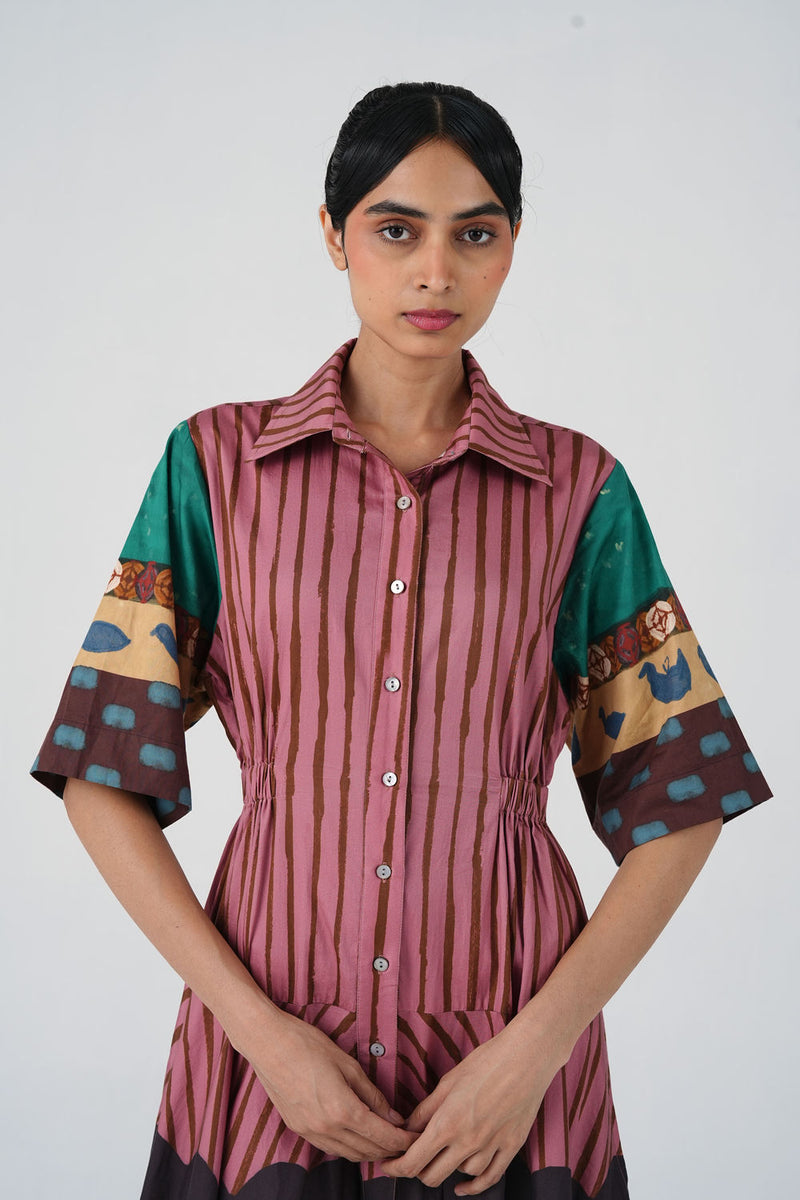 Amrai Dress-Fresco satin dress by CORD in multi-color for women Worldwide