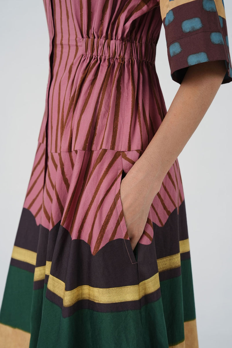 Amrai Dress-Fresco satin dress by CORD in multi-color for women Worldwide