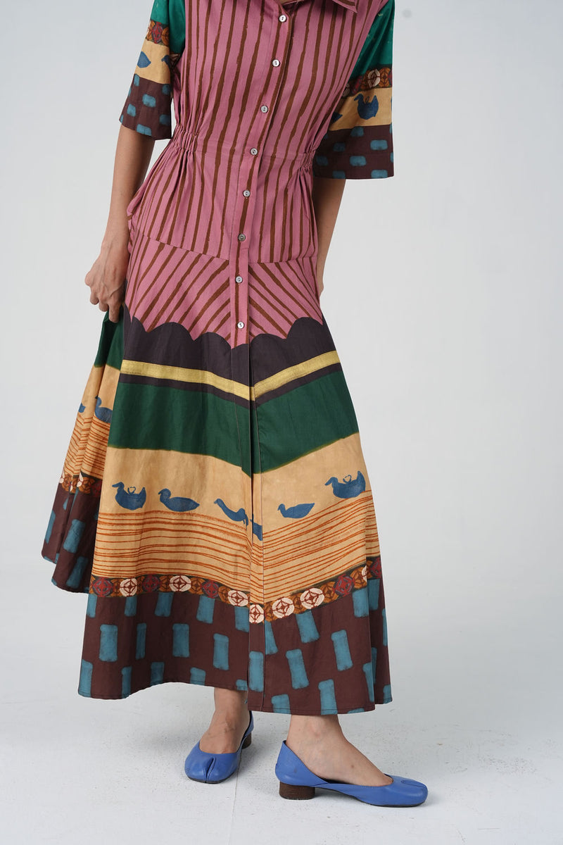 Amrai Dress-Fresco satin dress by CORD in multi-color for women Worldwide