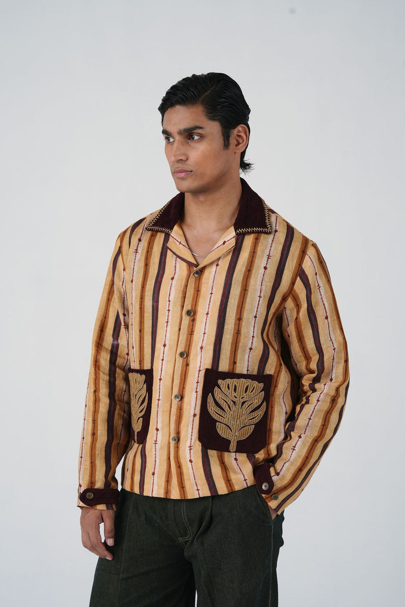 Archive Jacket-70'S Striper linen jacket by CORD MEN in multi-color for men Worldwide