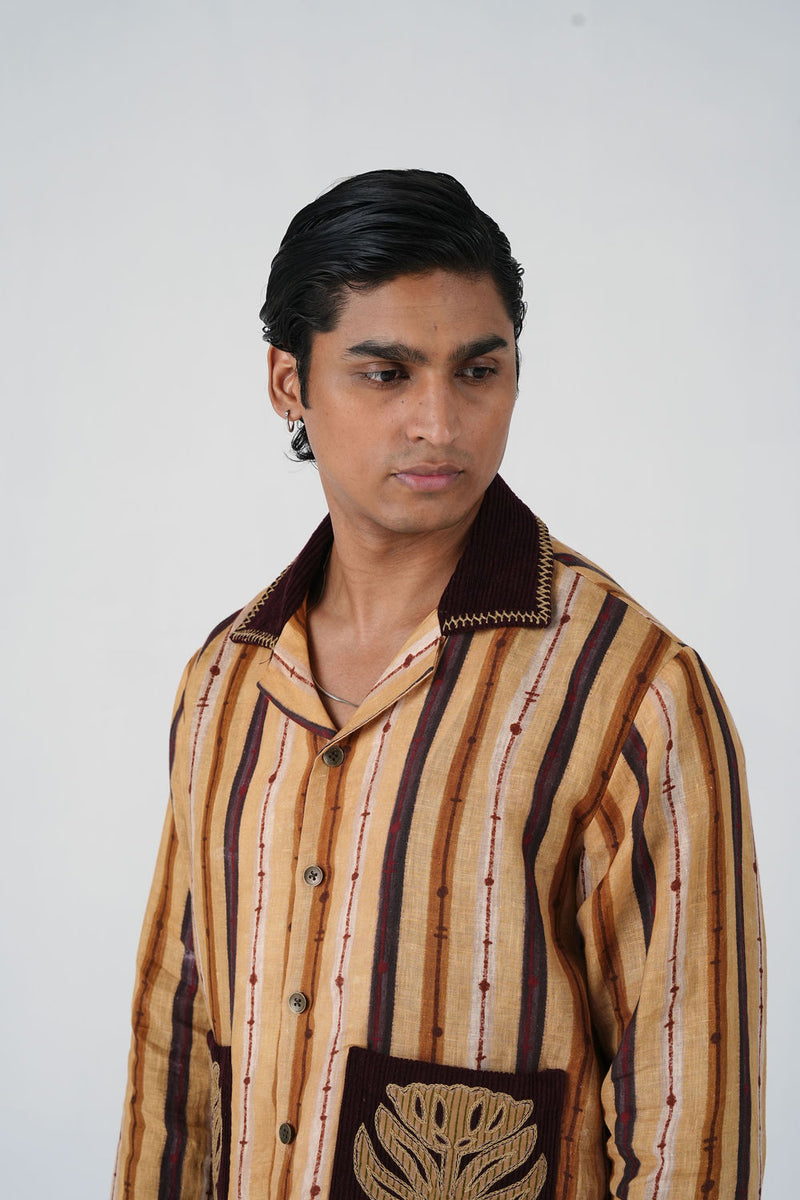 Archive Jacket-70'S Striper linen jacket by CORD MEN in multi-color for men Worldwide