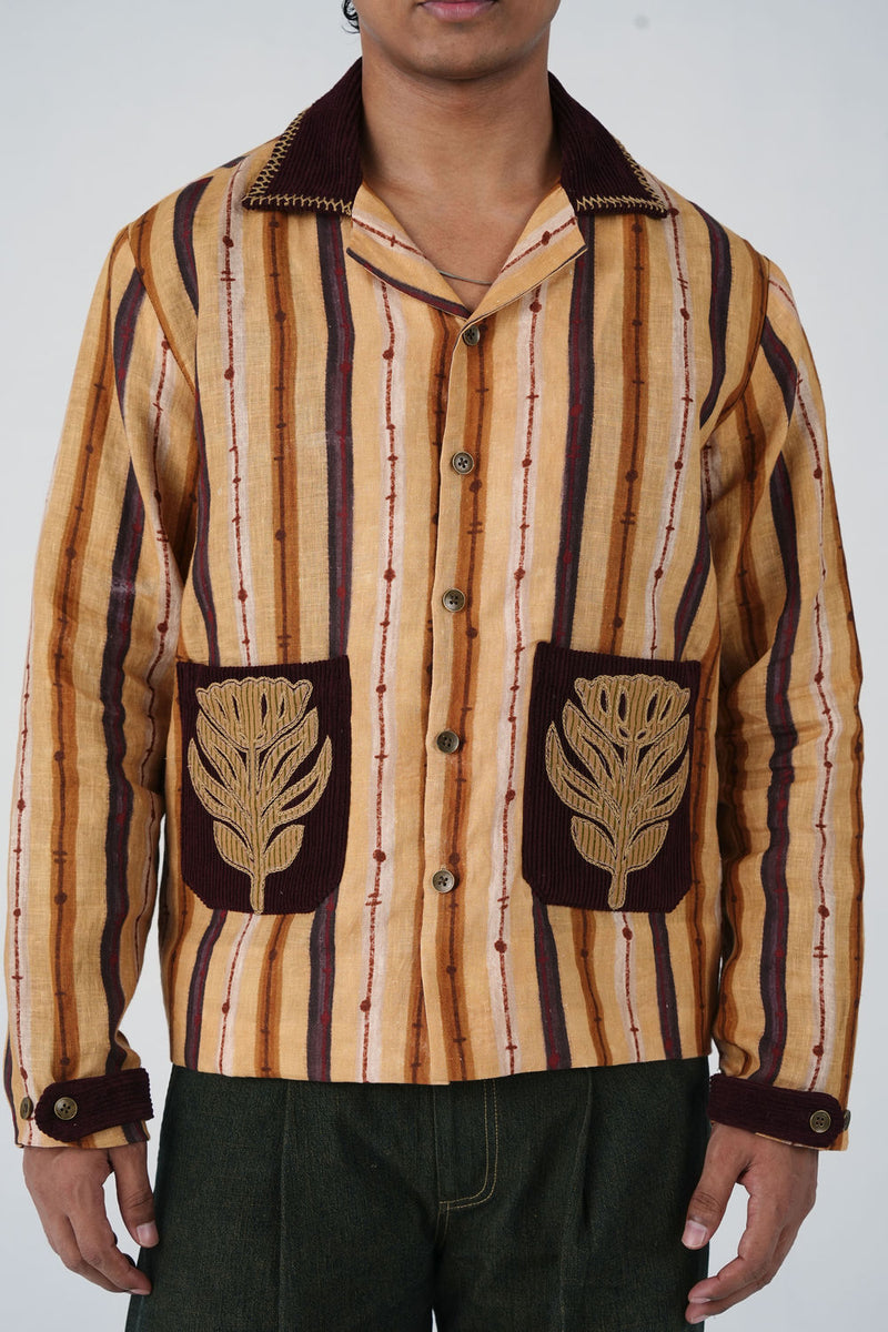 Archive Jacket-70'S Striper linen jacket by CORD MEN in multi-color for men Worldwide