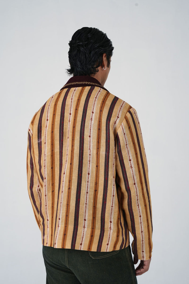 Archive Jacket-70'S Striper linen jacket by CORD MEN in multi-color for men Worldwide