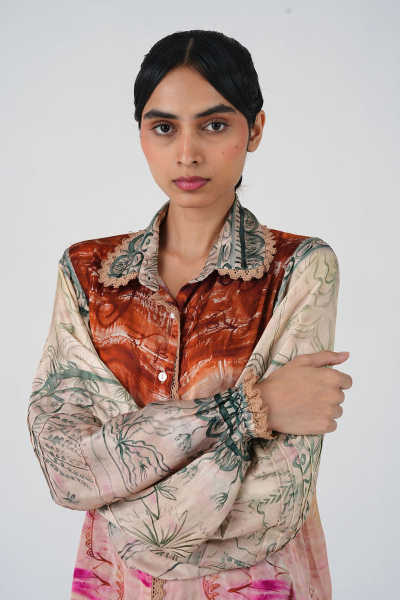 Moira Shirt-Sai satin top/shirt by CORD in multi-color for women Worldwide
