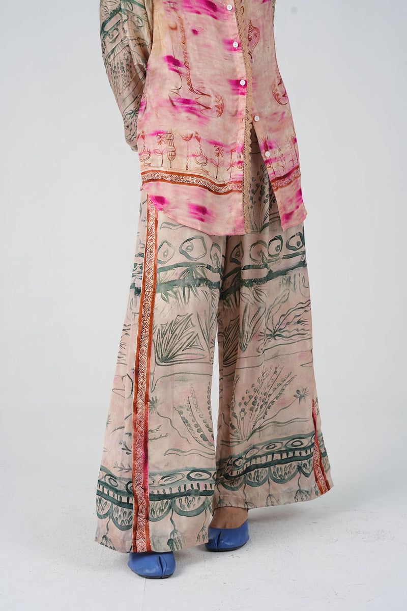Pareo Pant-Sai satin pant/trouser by CORD in multi-color for women Worldwide