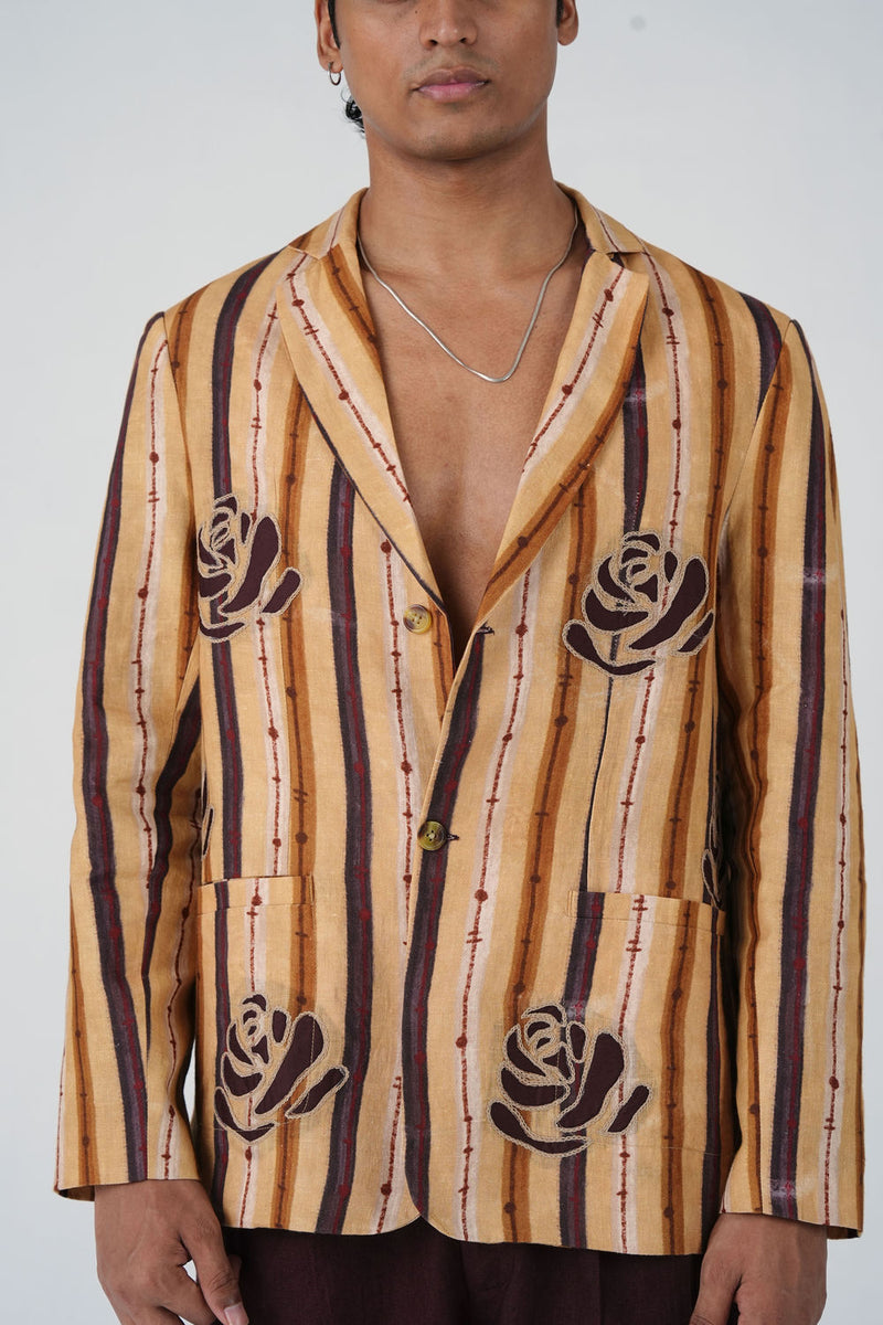 Odyssey Blazer-70'S Striper linen jacket by CORD MEN in multi-color for men Worldwide