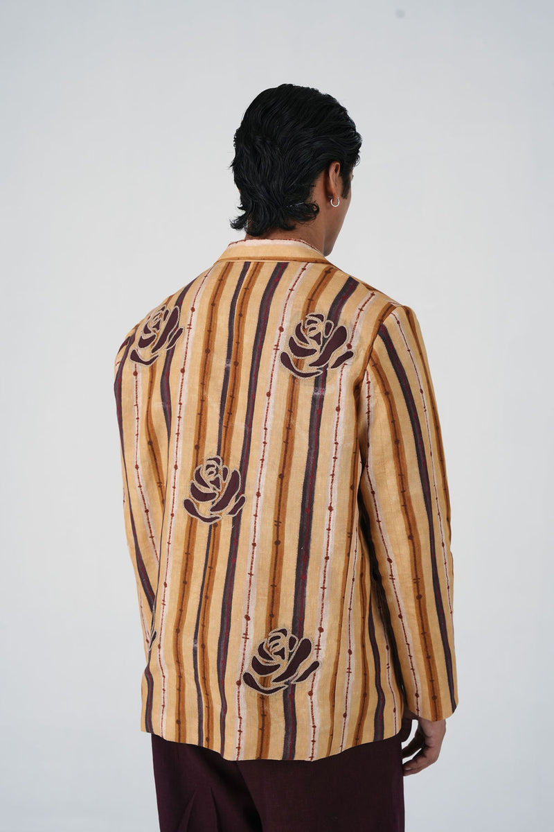 Odyssey Blazer-70'S Striper linen jacket by CORD MEN in multi-color for men Worldwide