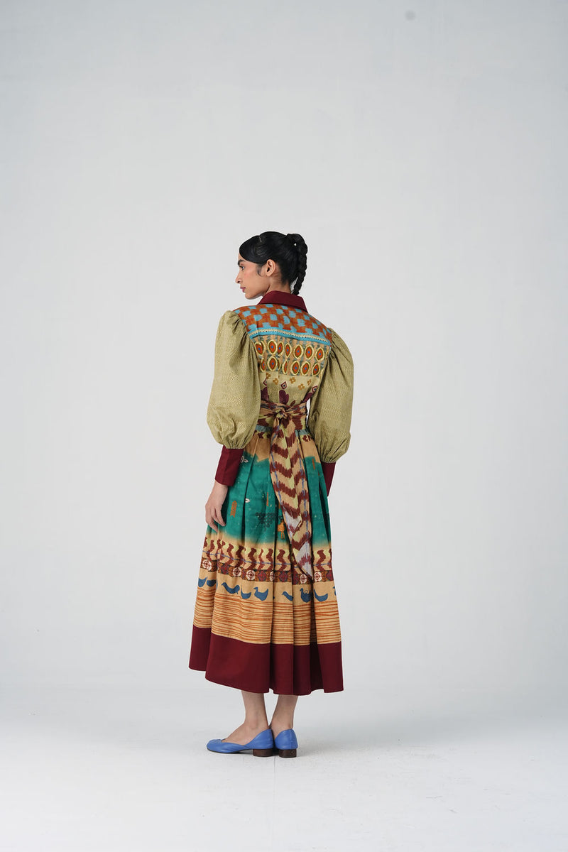 Aida Dress-Fresco satin dress by CORD in multi-color for women Worldwide