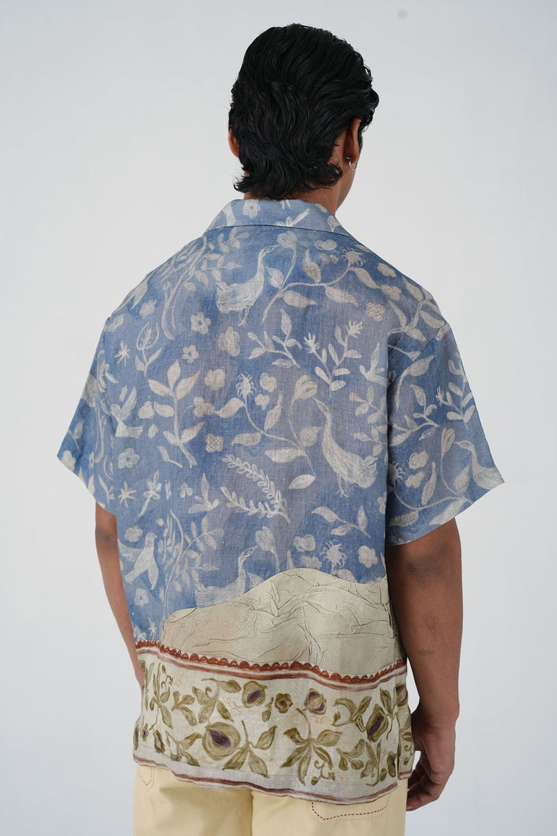 Unisex Shirt-Crumpled Wallpaper linen shirt by CORD MEN in multi-color for men Worldwide