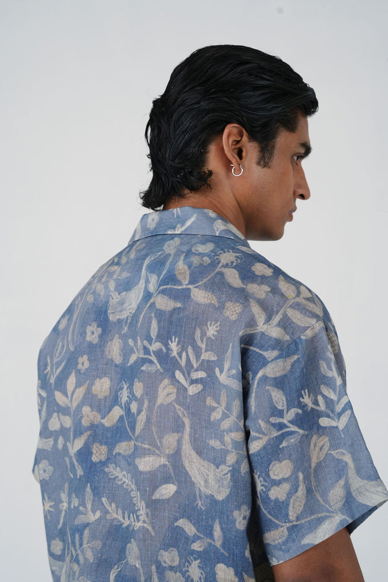 Unisex Shirt-Crumpled Wallpaper linen shirt by CORD MEN in multi-color for men Worldwide