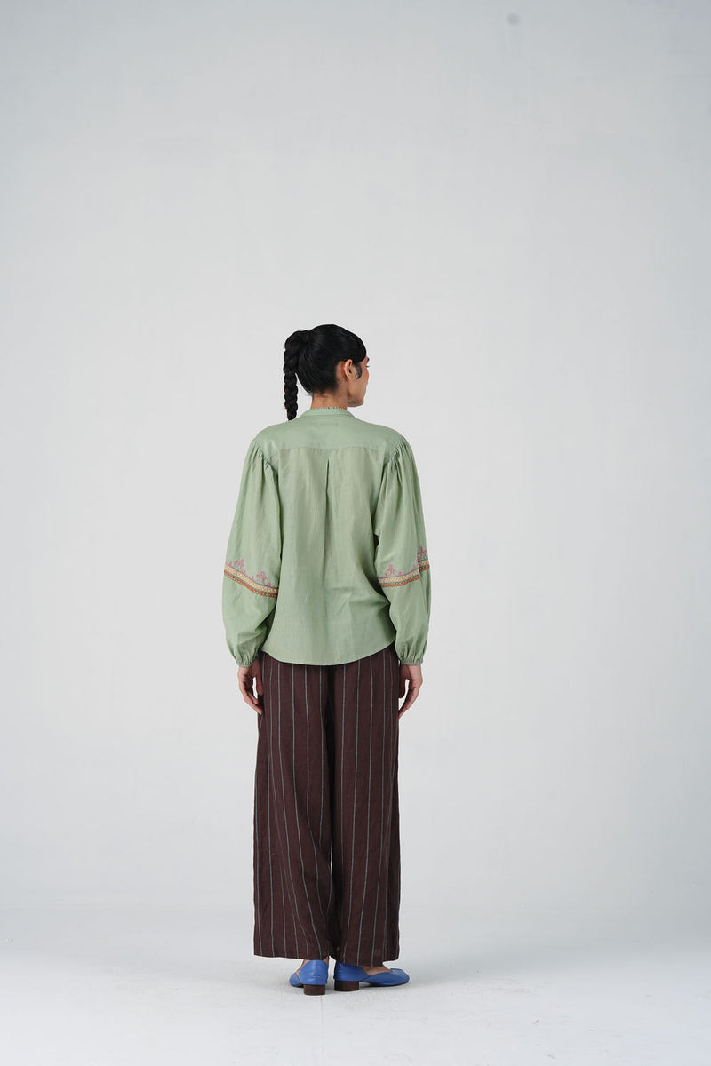Jane Set-Blue Marigold cotton silk, linen co-ord set by CORD in multi-color for women Worldwide