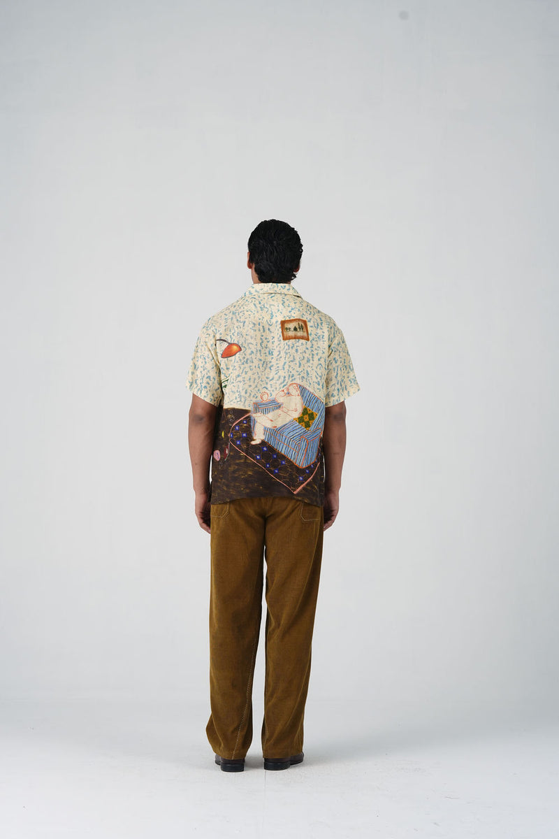 Unisex Shirt-Comic Book linen shirt by CORD MEN in multi-color for men Worldwide