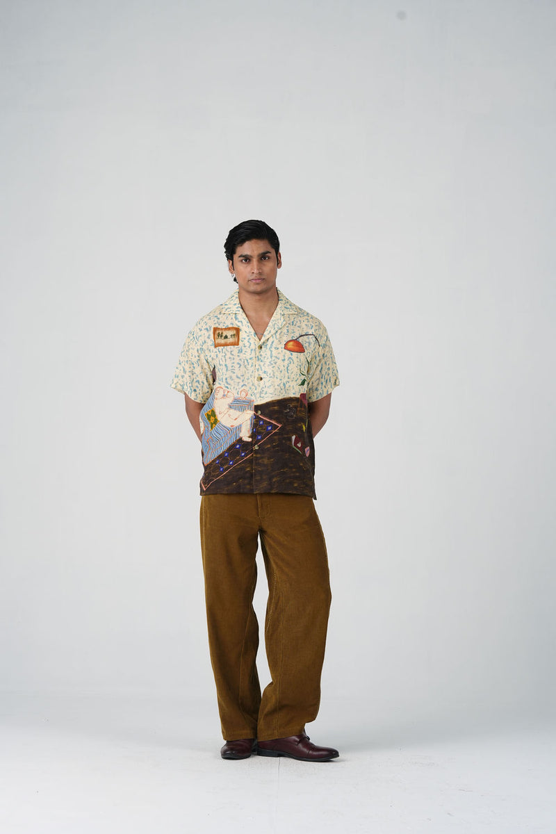 Unisex Shirt-Comic Book linen shirt by CORD MEN in multi-color for men Worldwide