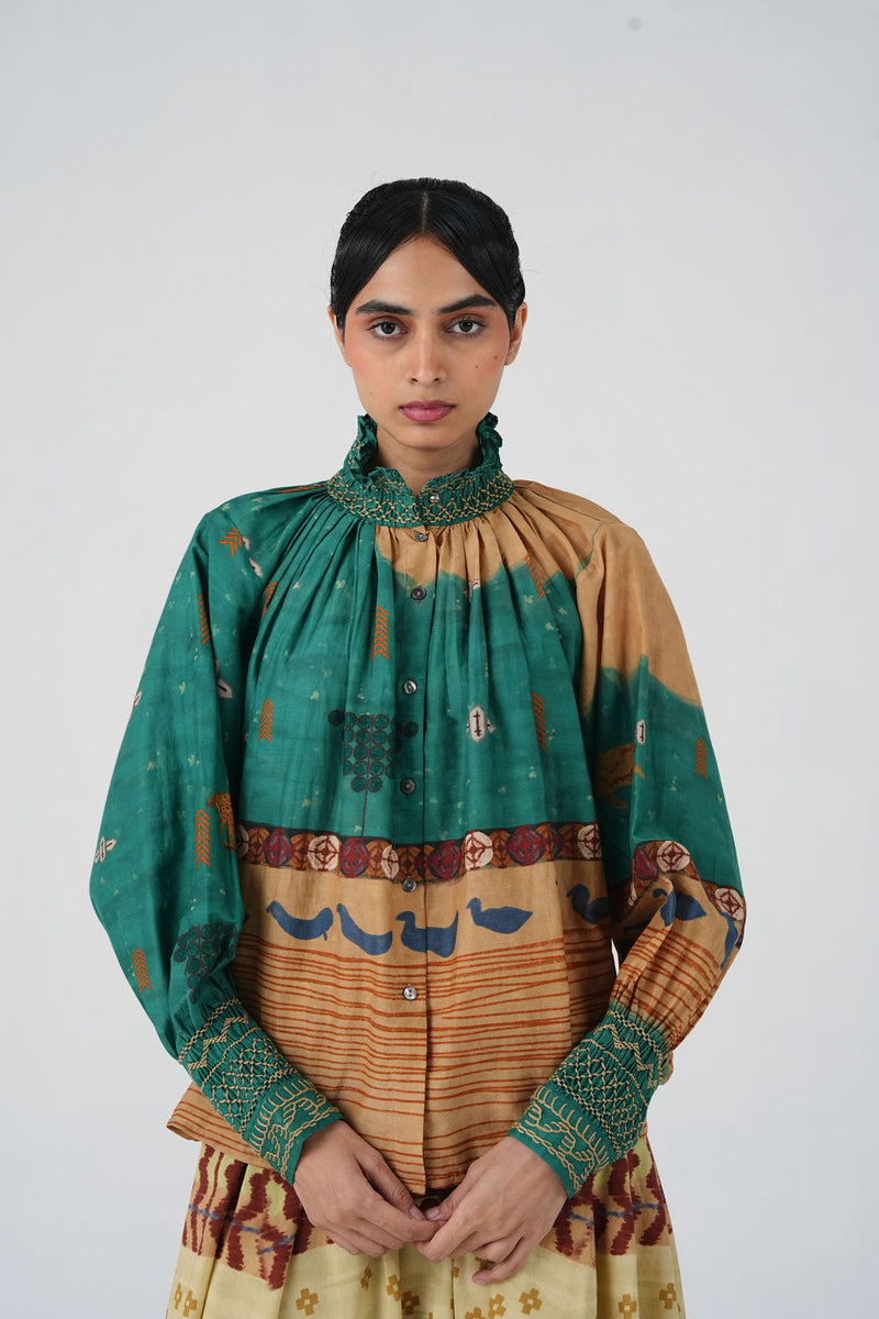 Farmer Top-Fresco cotton silk top and shirts by CORD in multi-color for women Worldwide