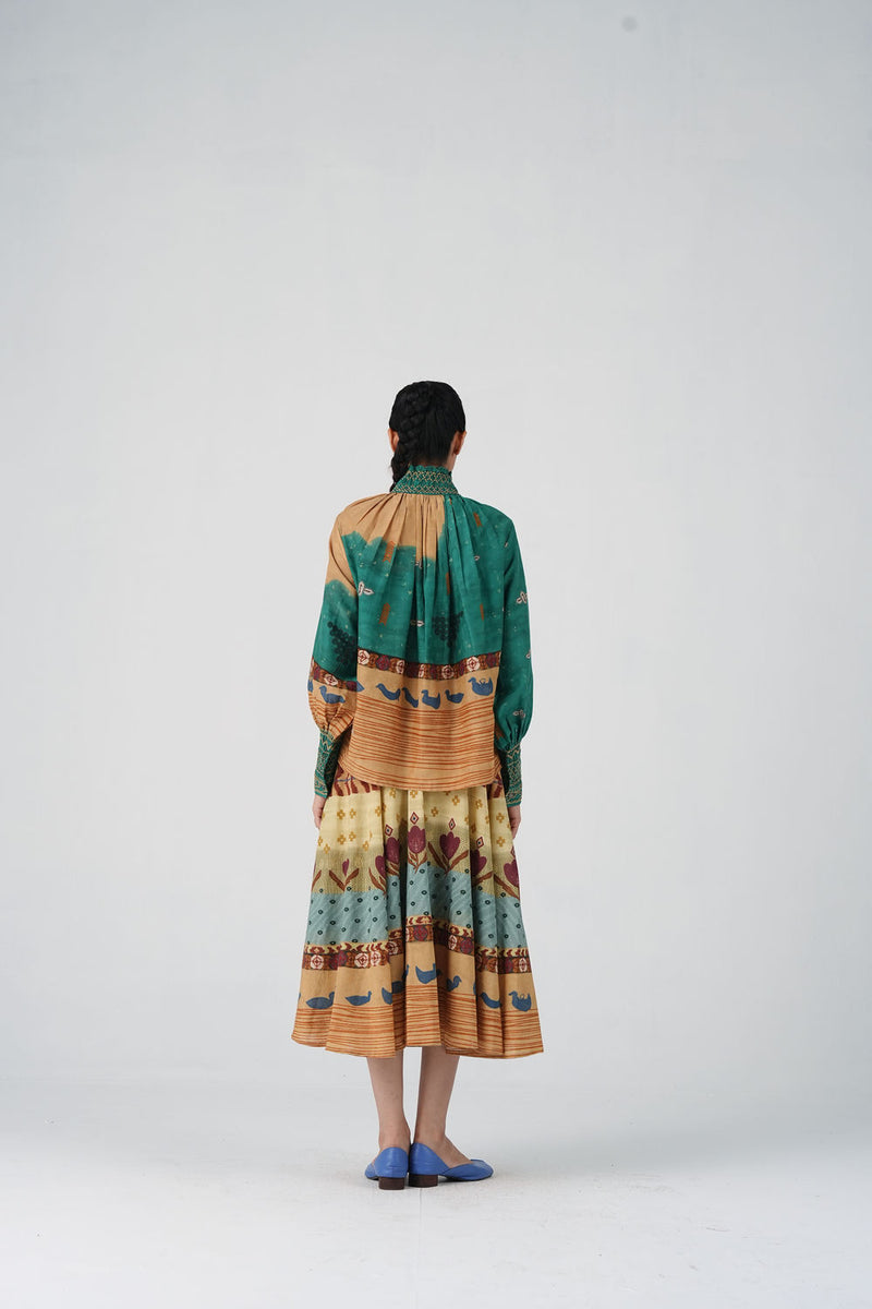 Farmer Set-Fresco cotton silk co-ord set by CORD in multi-color for women Worldwide