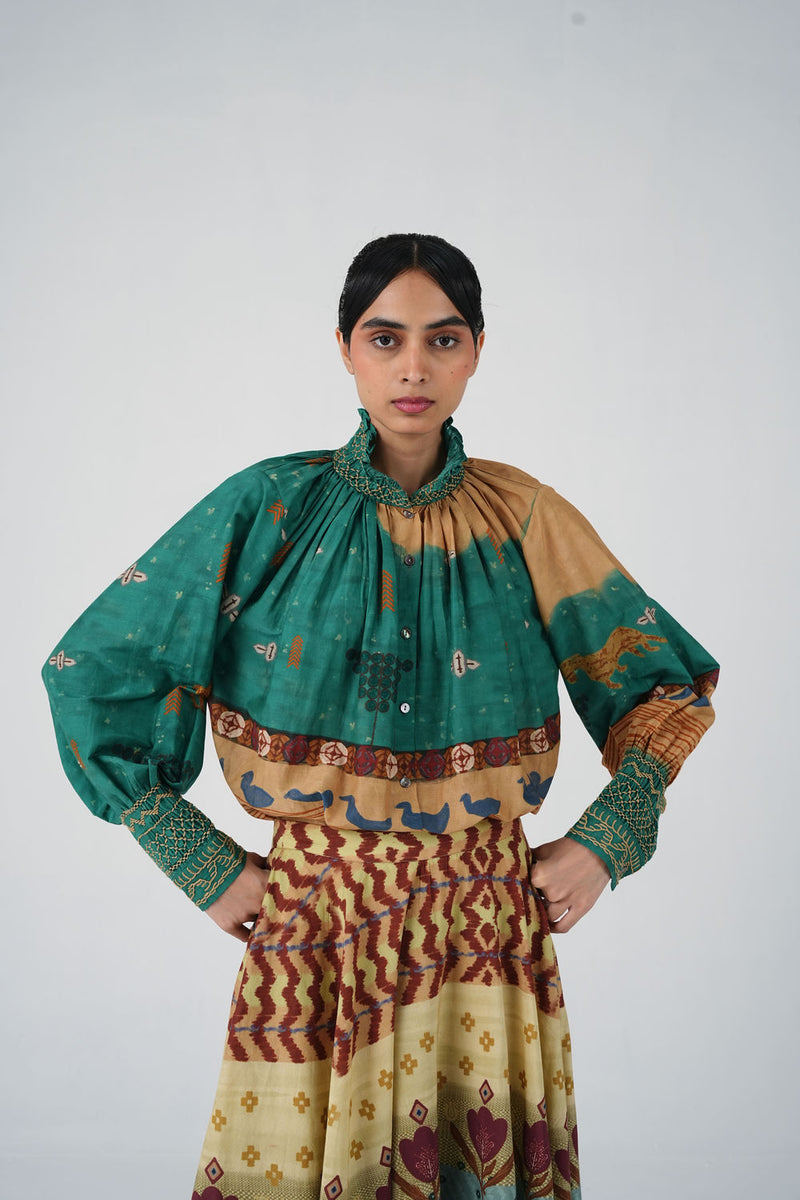 Farmer Top-Fresco cotton silk top and shirts by CORD in multi-color for women Worldwide