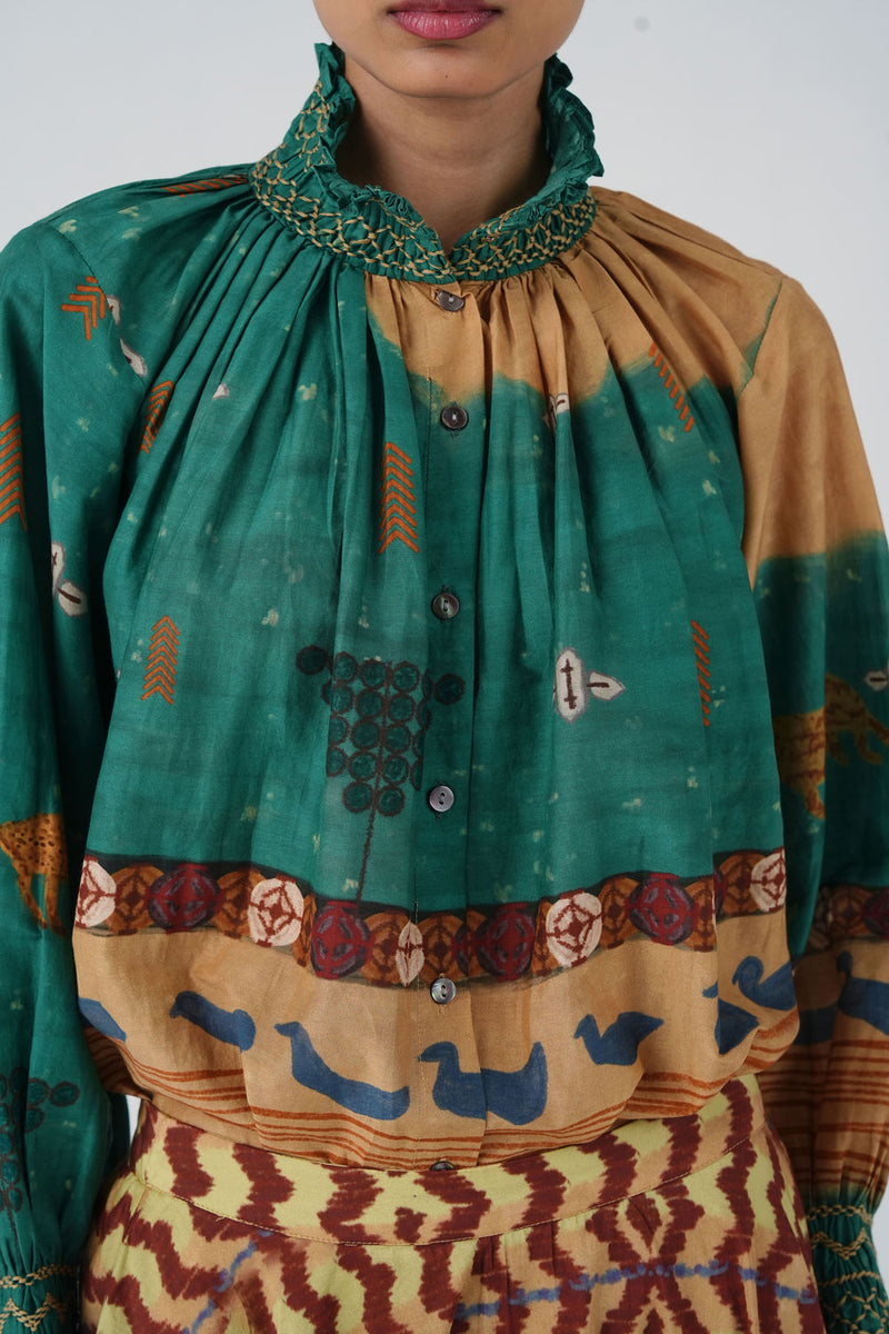 Farmer Top-Fresco cotton silk top and shirts by CORD in multi-color for women Worldwide