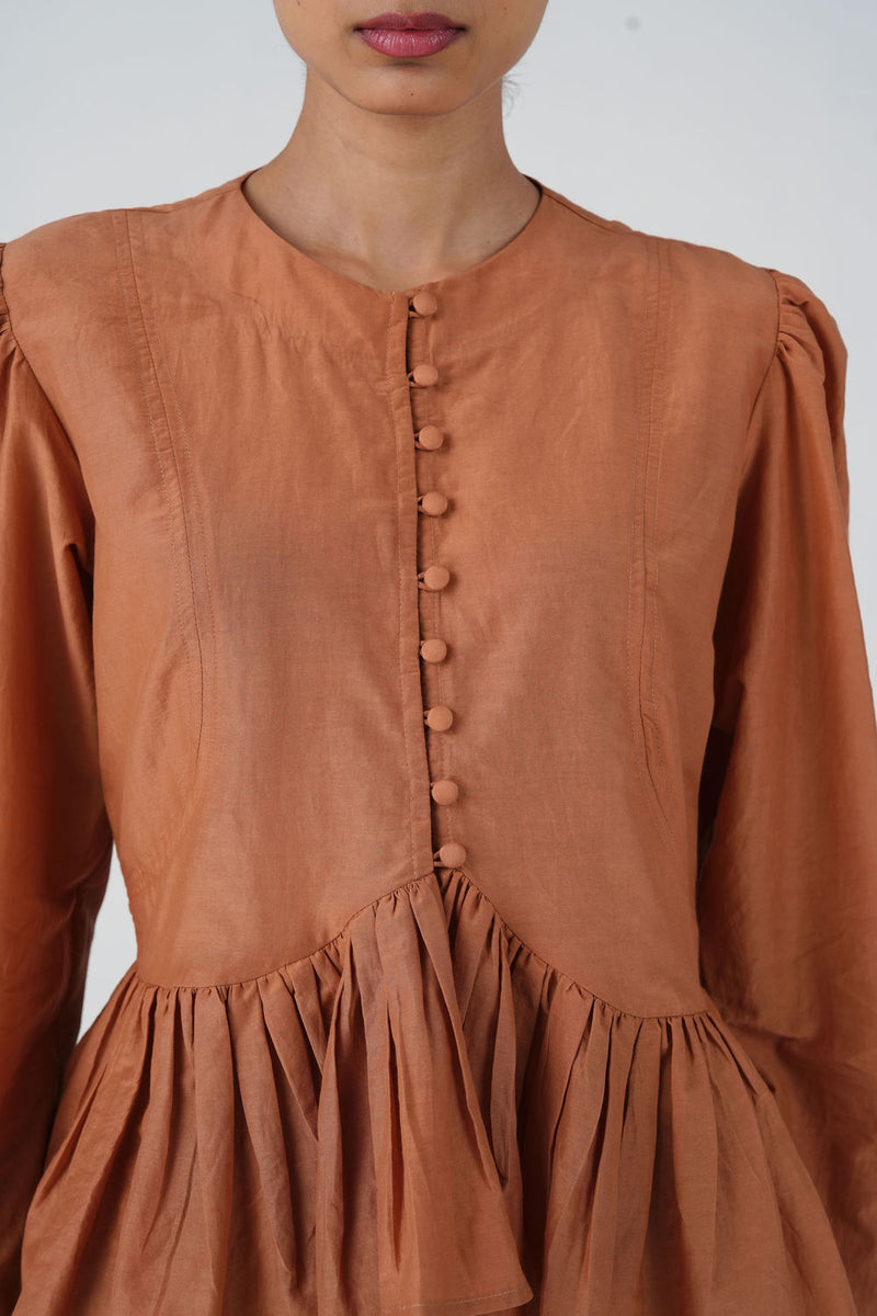 Jae Top-Coral cotton silk top and shirts by CORD in multi-color for women Worldwide