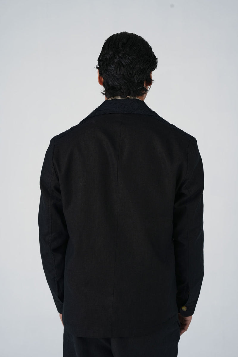 Harlem Blazer-Bouquet Applique linen jacket by CORD MEN in multi-color for men Worldwide