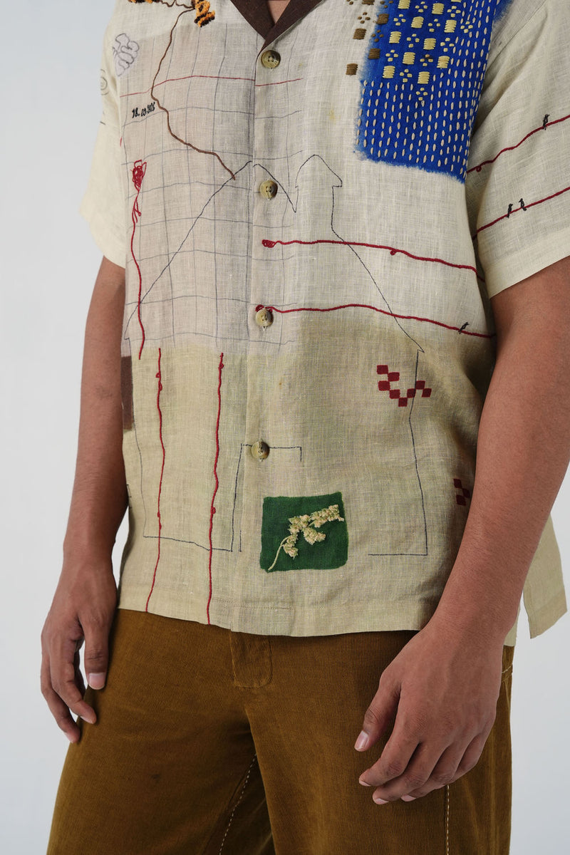Unisex Oversized Shirt-Mood Board linen shirt by CORD MEN in multi-color for men Worldwide