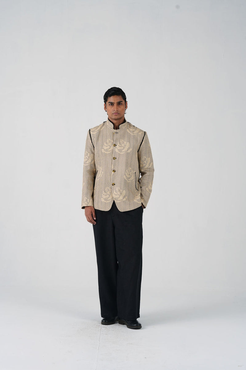 Marshel Blazer Set-Striped Rose linen co-ord set by CORD MEN in multi-color for men Worldwide