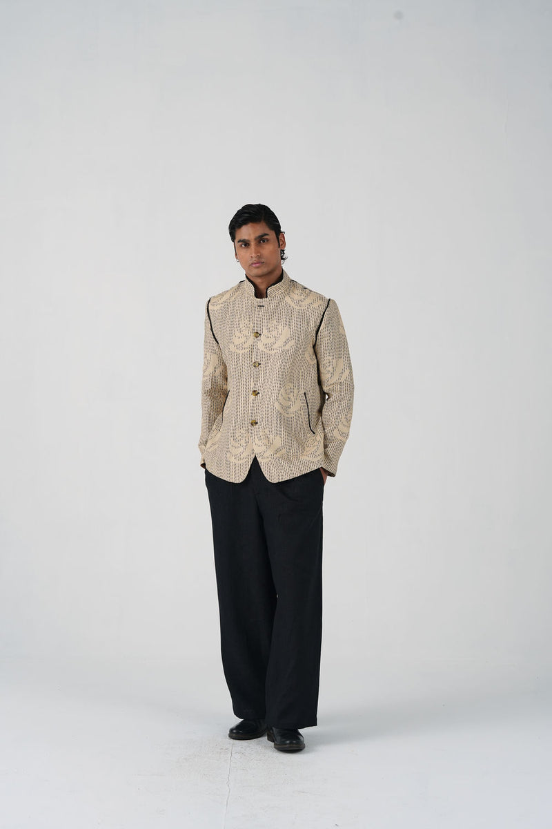 Marshel Blazer Set-Striped Rose linen co-ord set by CORD MEN in multi-color for men Worldwide